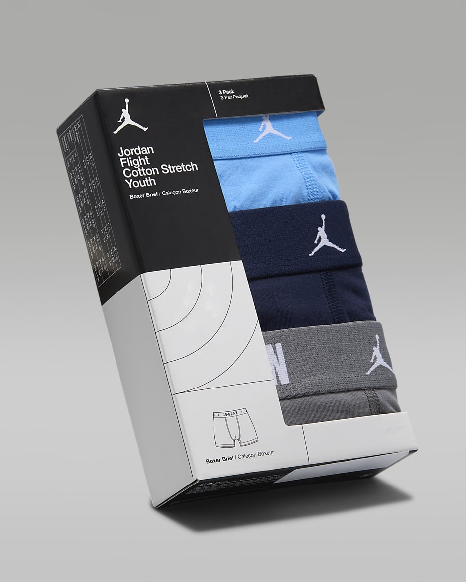 Jordan Dri-FIT Flight Essentials Boxershorts für ältere Kinder (3er-Pack) - University Blue