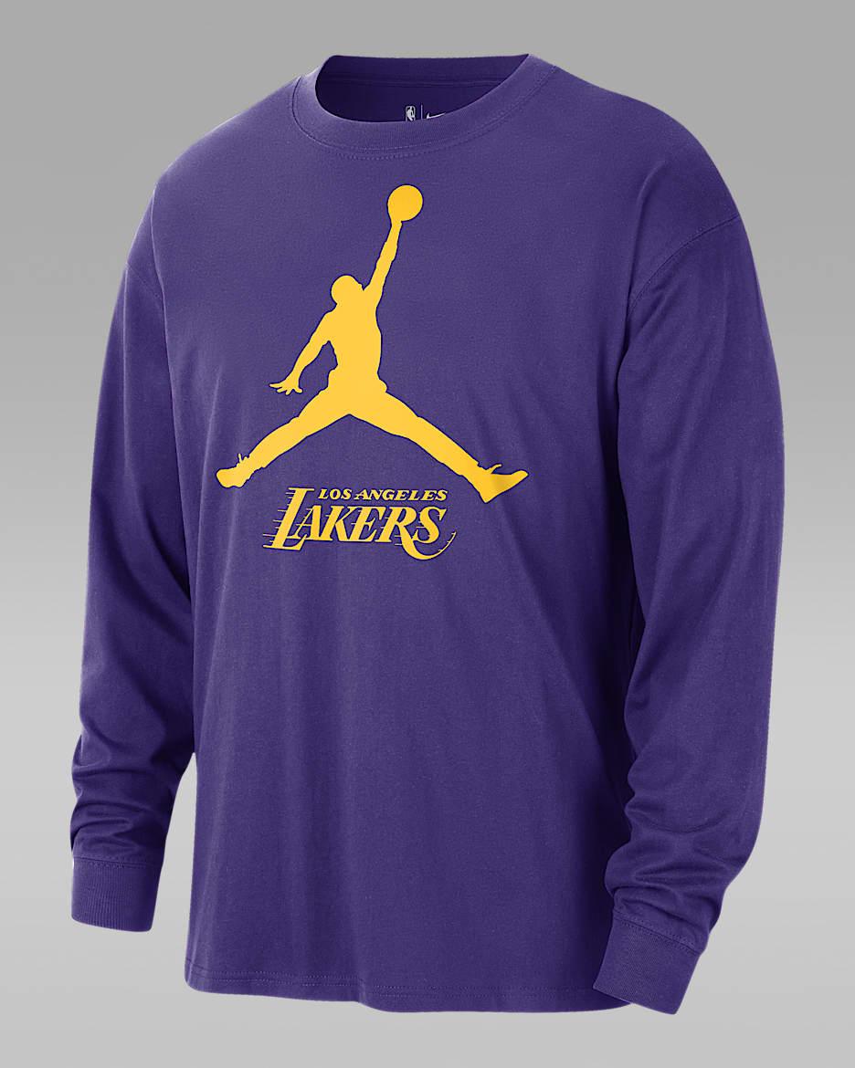 Playera de manga larga de la NBA Jordan para hombre Los Angeles Lakers Essential - Morado campo