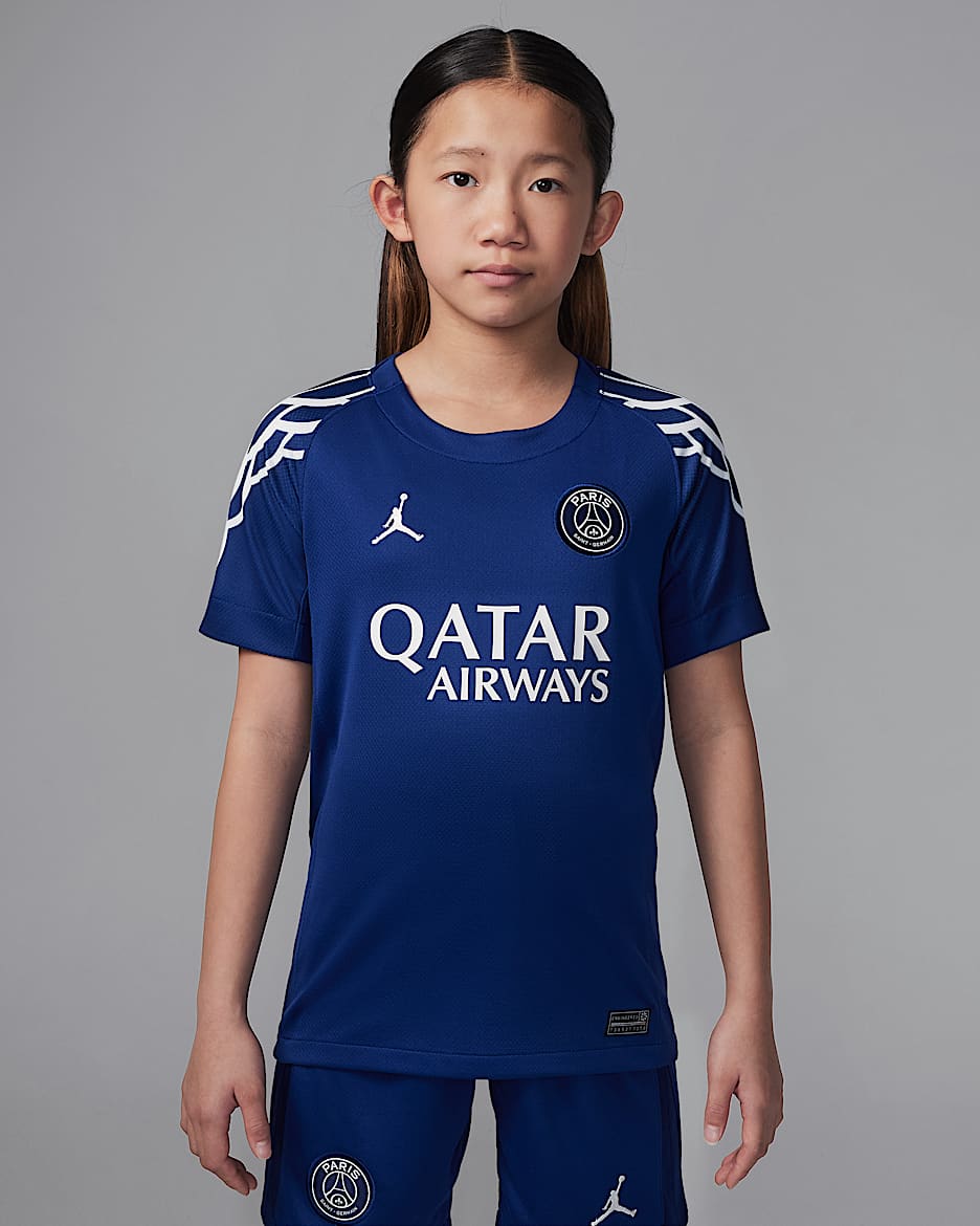 Paris Saint-Germain 2024/25 Stadium Fourth Older Kids' Jordan Dri-FIT Football Replica Shirt - Blue Void/Phantom/Phantom