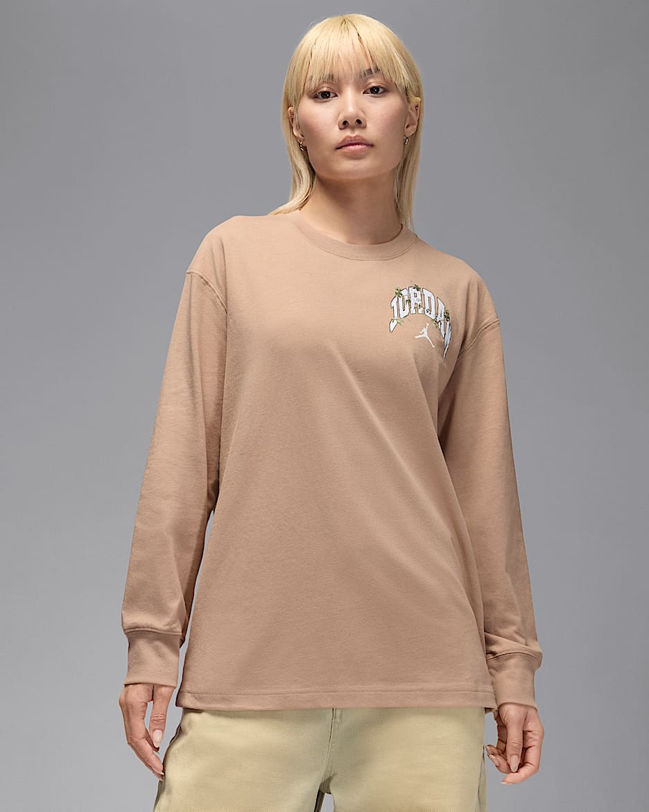 ジョーダン ブルックリン ウィメンズ リアルツリー オーバーサイズド ロングスリーブ Tシャツ - ヘンプ/セイル