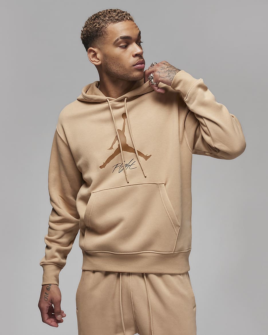 เสื้อมีฮู้ดผ้าฟลีซผู้ชาย Jordan Essentials - Hemp/Light British Tan