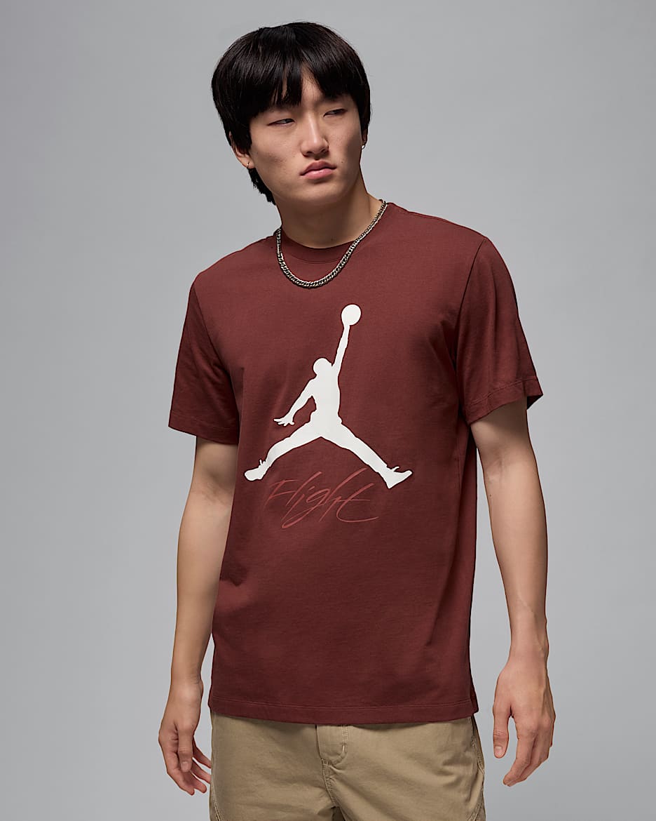 Ανδρικό T-Shirt Jordan Jumpman Flight - Dark Pony/Λευκό