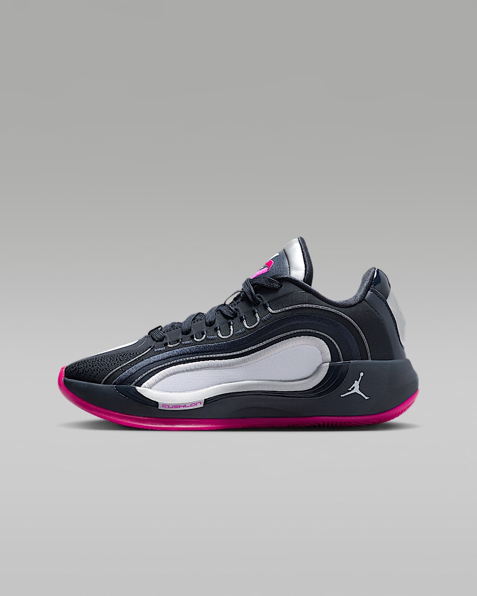 Luka 4 "Navidor" Big Kids' Basketball Shoes - Dark Obsidian/Black/Pink Prime/Metallic Silver