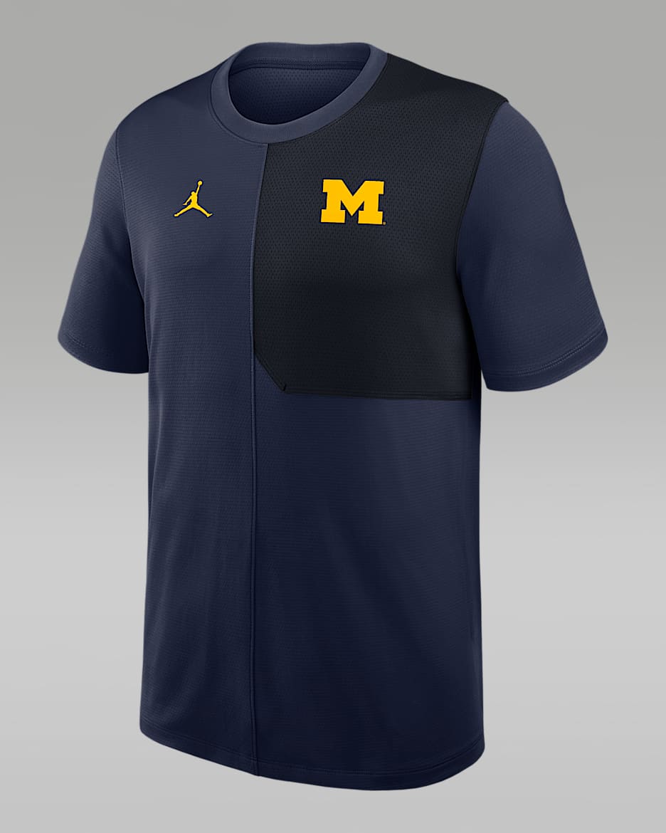 Michigan Sideline Coach Men's Jordan Brand Dri-FIT College Top - Navy