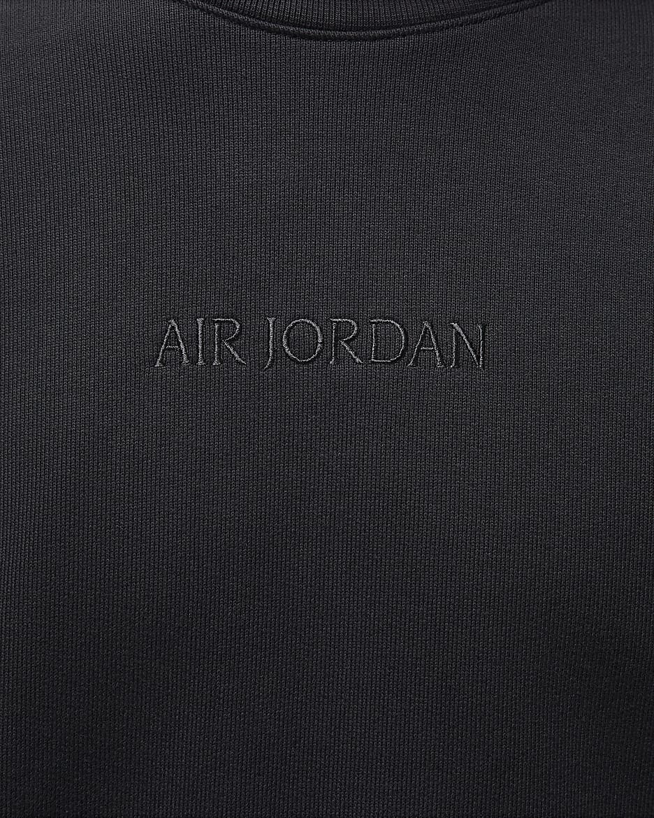 Air Jordan Wordmark-sweatshirt i fleece med rund hals til mænd - Off Noir