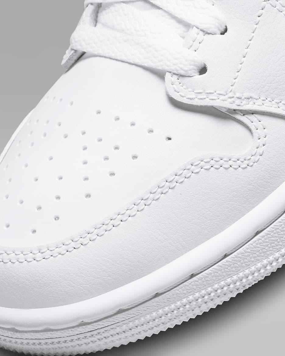 Air Jordan 1 Mid Women's Shoes - White/White/White