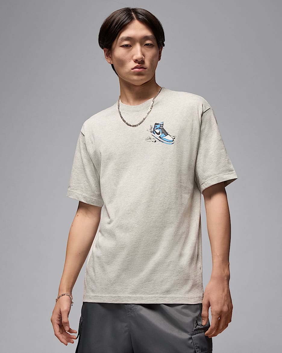 Jordan AJ1 T-Shirt (Herren) - Grey Heather/Weiß