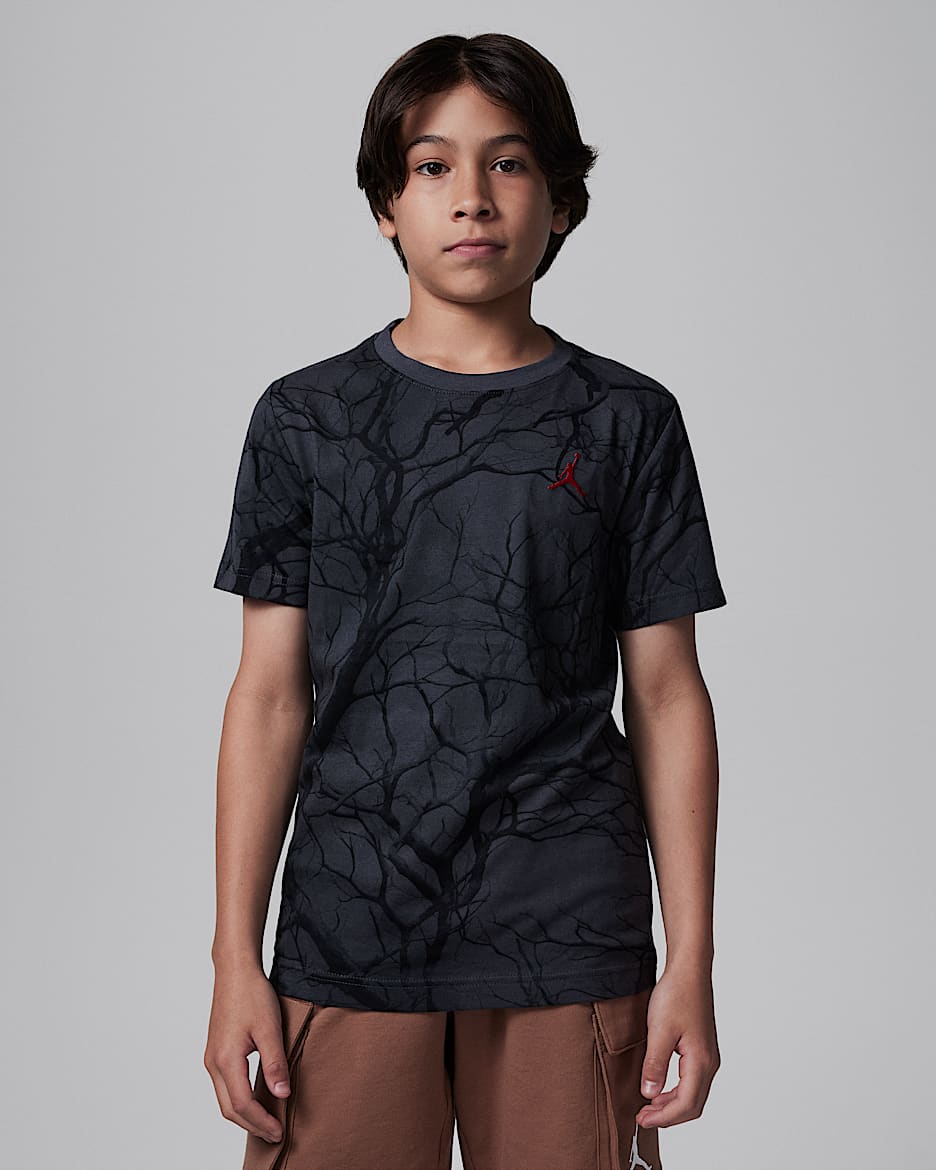 Playera con estampado de árbol genealógico para niños talla grande Jordan - Antracita