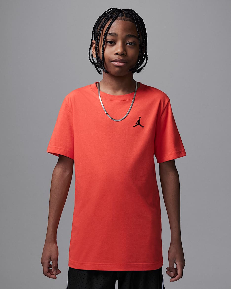 Jordan Camiseta con bordado Jumpman Air - Niño/a - Carmesí brillante