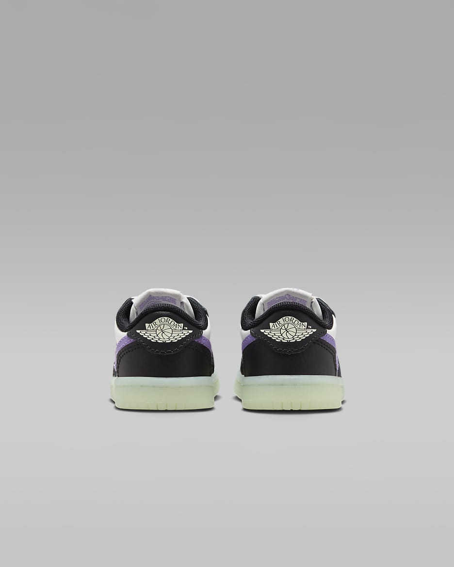 Jordan 1 Retro Low Baby/Toddler Shoes - Black/Volt Tint/Summit White/Black Raspberry