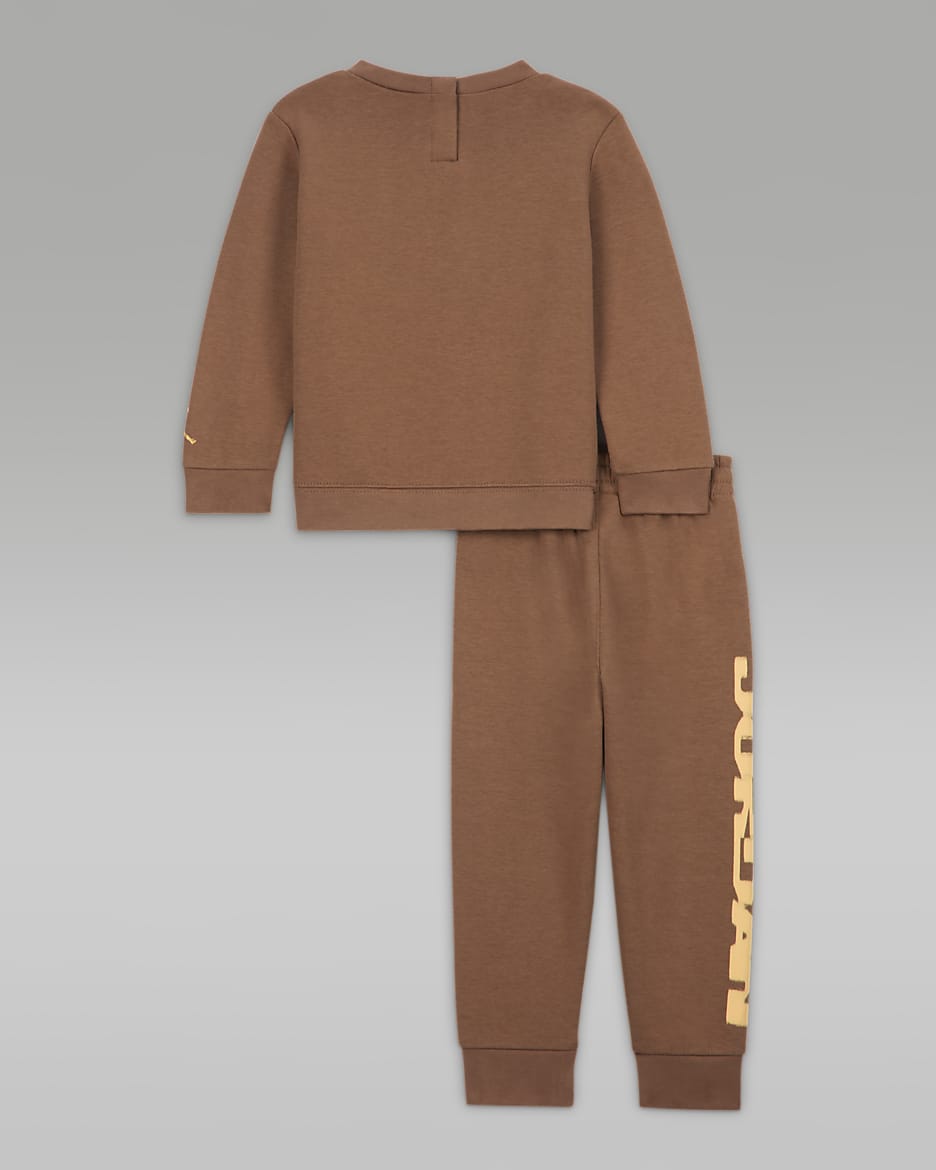 Jordan MJ Flight MVP Baby (12-24M) 2-Piece Fleece Crew Set - Archaeo Brown