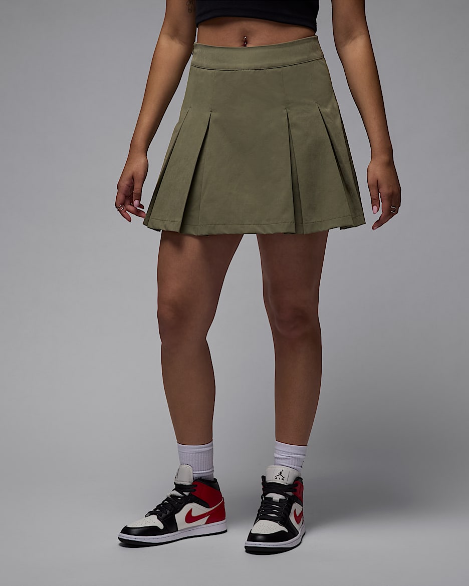 Jordan Poolside 女款百褶短裙 - Medium Olive