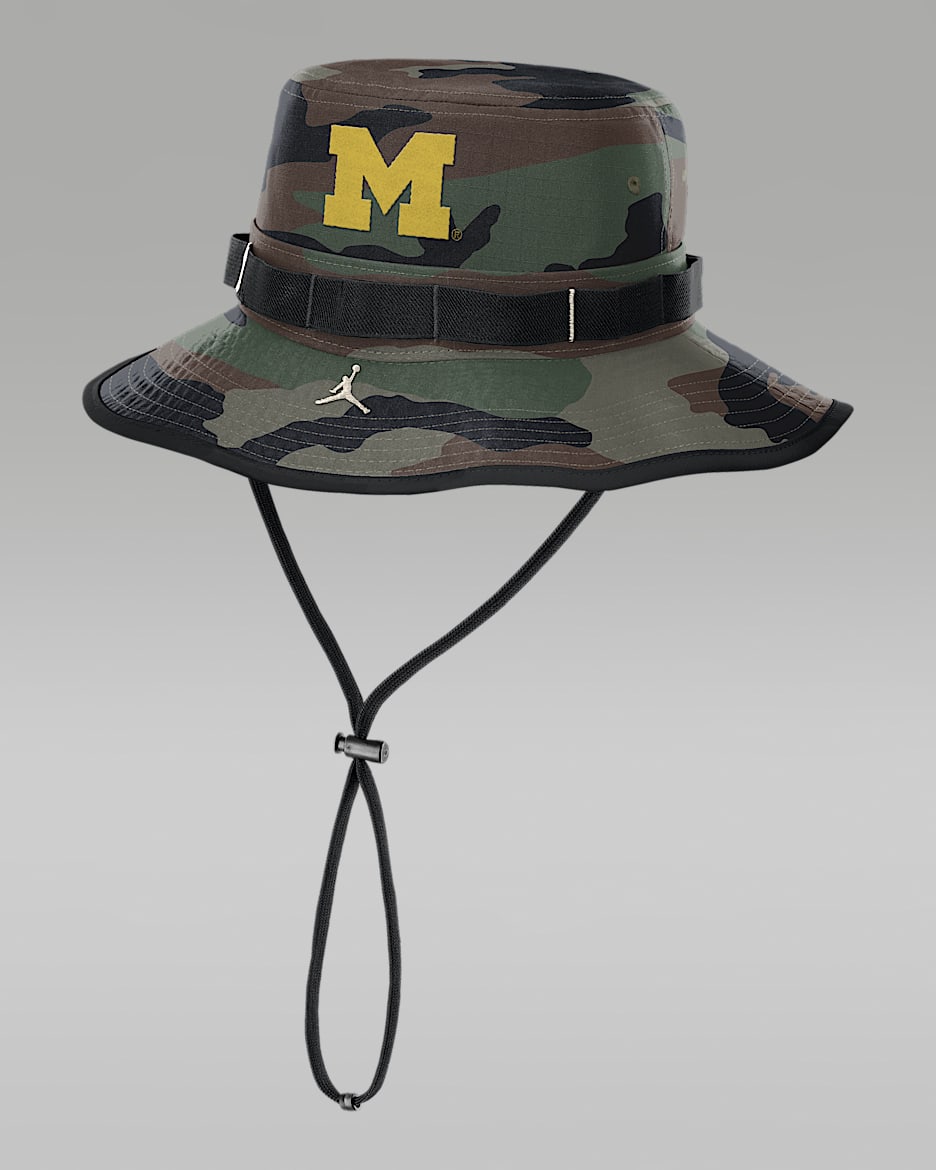 Michigan 2025 Military Appreciation Boonie Men's Jordan Brand Dri-FIT College Bucket Hat - Olive