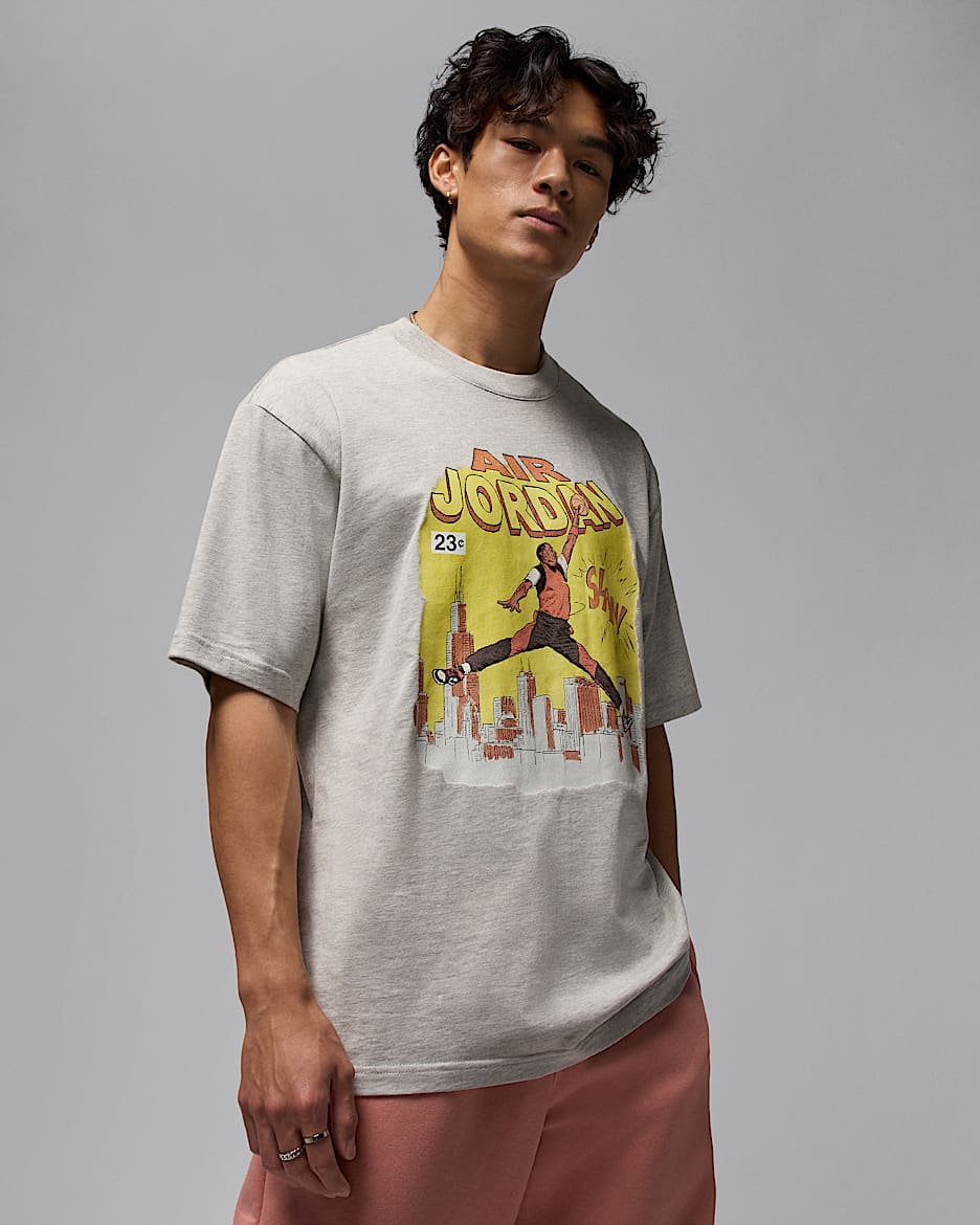 T-shirt Comic Jordan – Uomo - Grey Heather/Nero