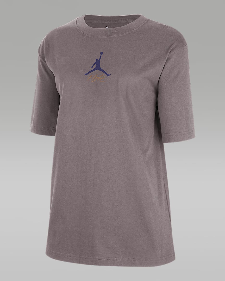 Playera Jordan de la NBA para mujer Phoenix Suns Courtside Statement Edition - Gris topo