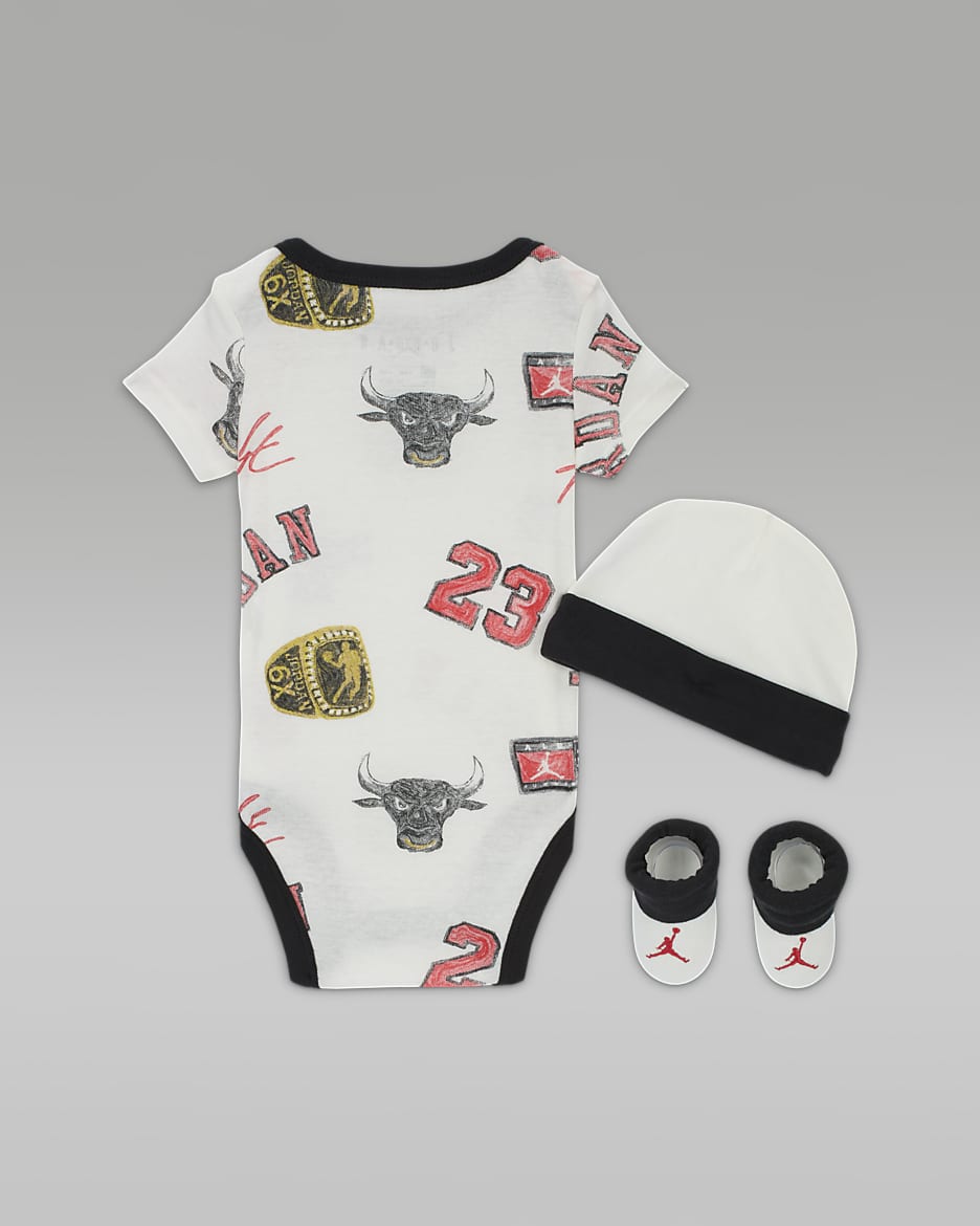 Ensemble trois pièces imprimé Jordan MJ Essentials pour bébé - Sail