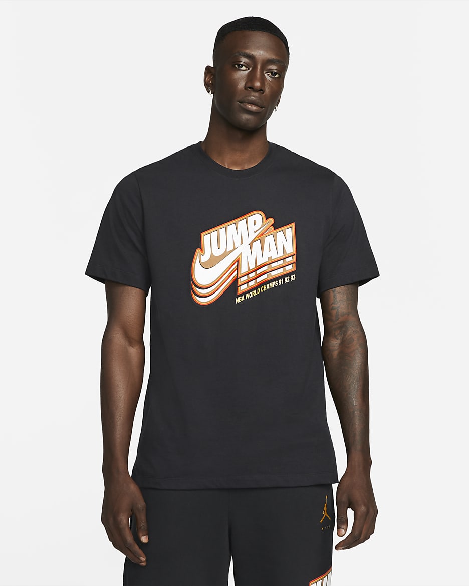 Playera con gráfico de manga corta para hombre Jordan Jumpman - Negro/Oro metalizado