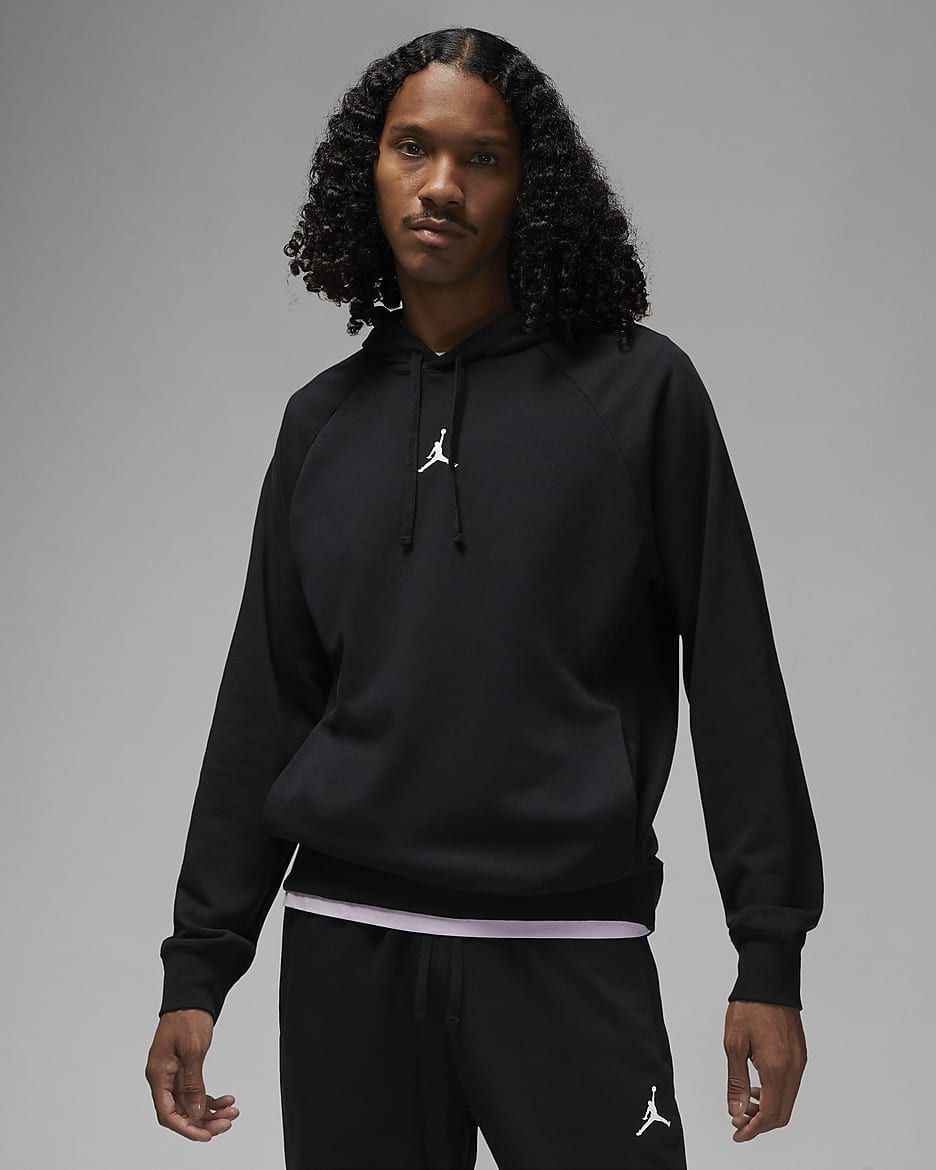 Jordan Dri-FIT Sport Crossover Men's Fleece Hoodie - Black/White