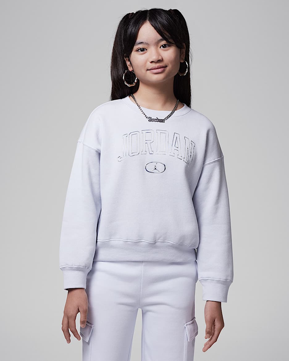 Sudadera de cuello redondo 1st Baby Blue para niños talla grande Jordan - Gris fútbol