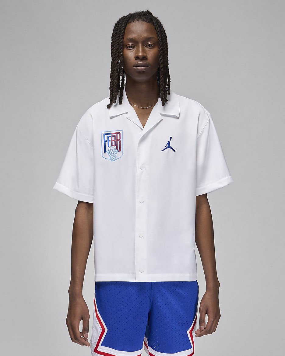 Jordan Sport x Fédération Française de Basketball Warm-up-Shirt (Herren) - Weiß/Old Royal