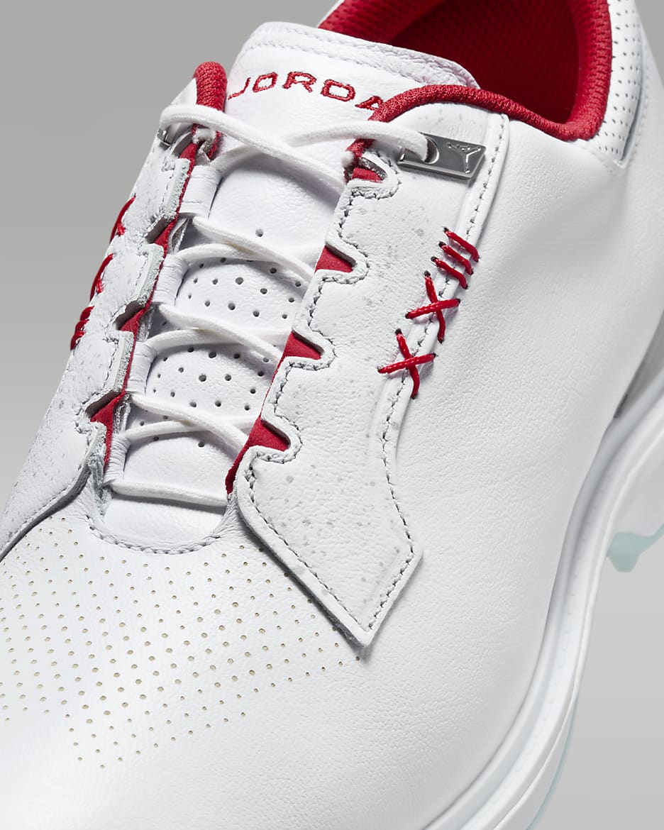 Jordan ADG 5 Golf Shoes - White/Metallic Silver/Blue Tint/Fire Red