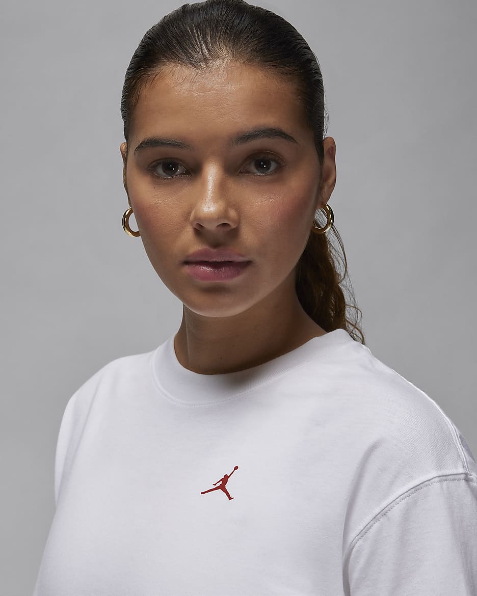Jordan Women's T-shirt - White/Dune Red