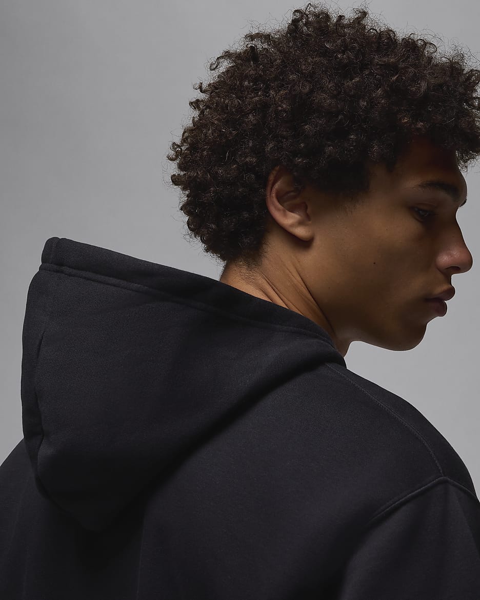 Sweat à capuche en tissu Fleece Jordan Brooklyn pour homme - Noir/Blanc