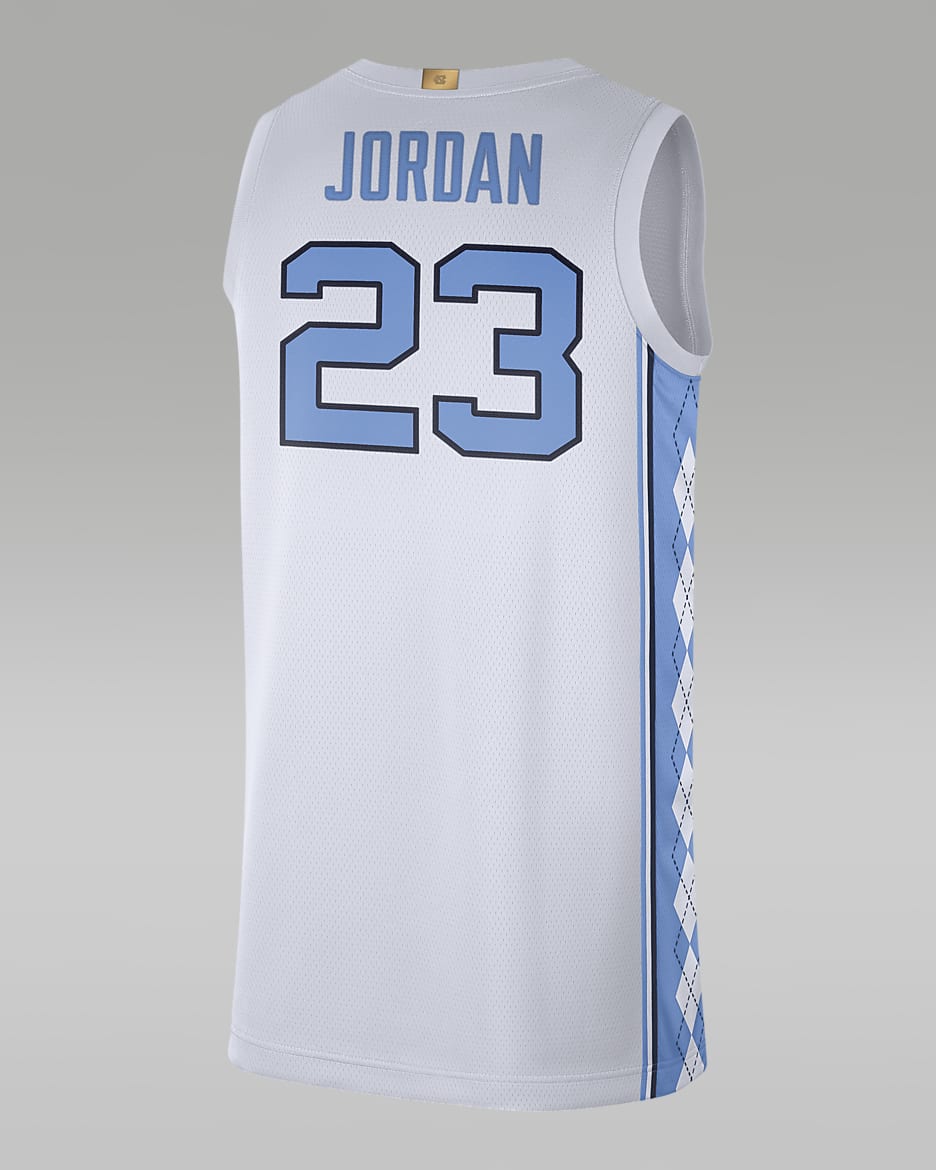 Jordan College (UNC) Men's Limited Basketball Jersey - White/Valour Blue