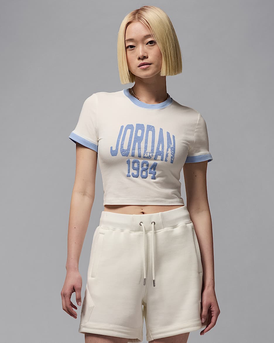 T-shirt court à motif Jordan pour femme - Sail