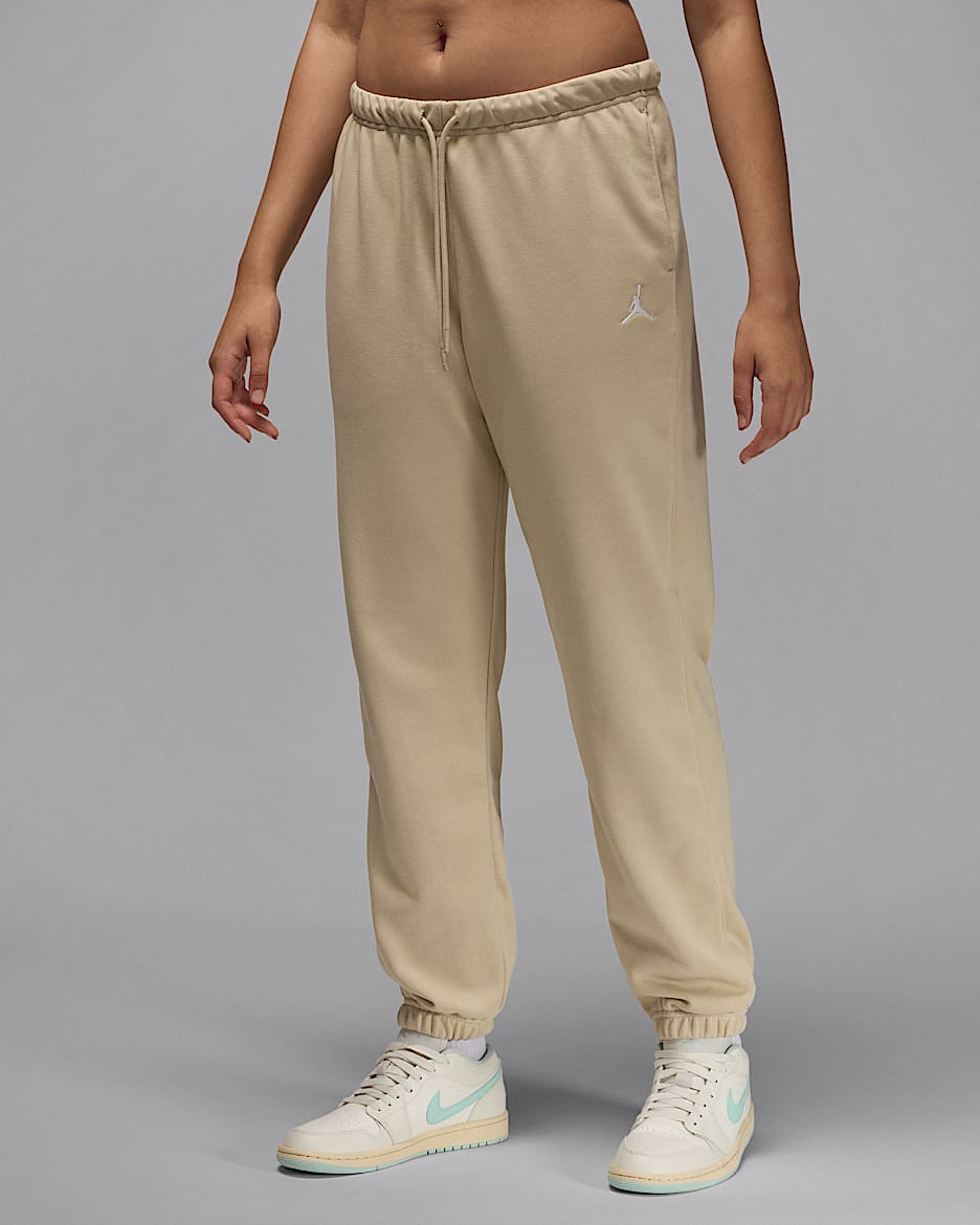 Pantaloni in French Terry Jordan Brooklyn Fleece – Donna - Rattan/Bianco