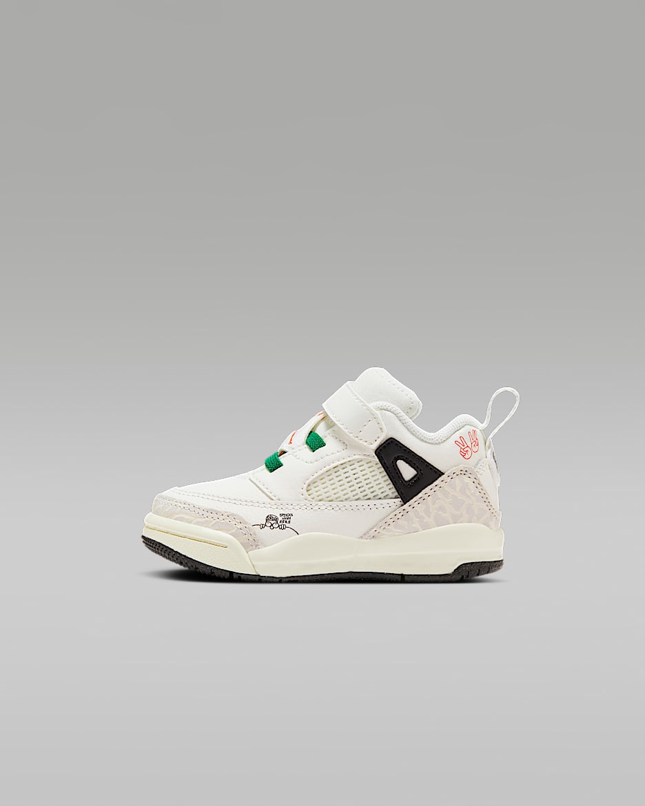 Tenis para bebé e infantil Jordan Spizike Low - Vela/Negro/Verde pino/Naranja