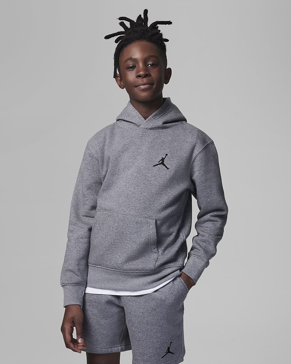 Jordan MJ Essentials Pullover Hoodie Older Kids' Hoodie - Carbon Heather