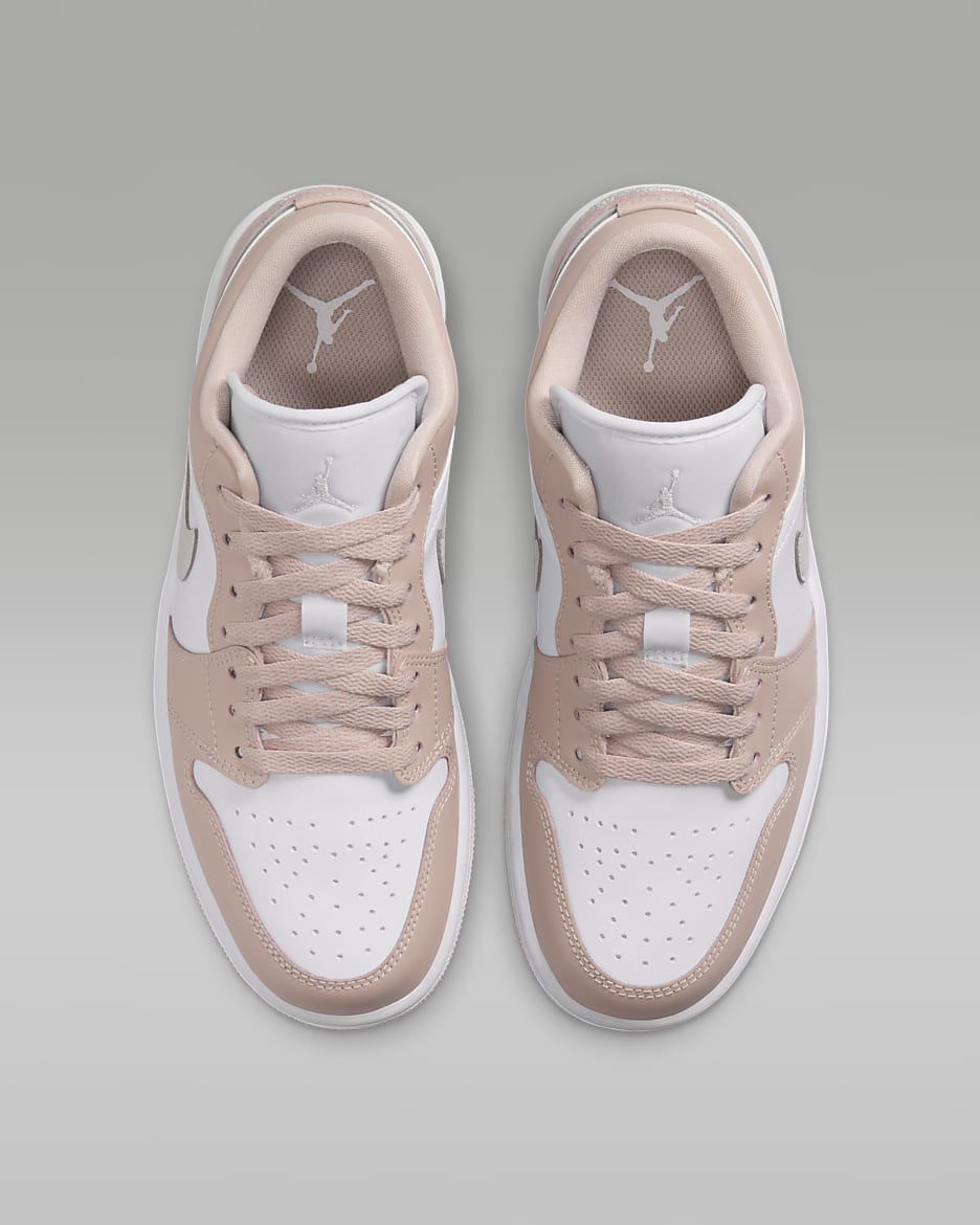 Air Jordan 1 Low Women's Shoes - White/Particle Beige/Light Bone