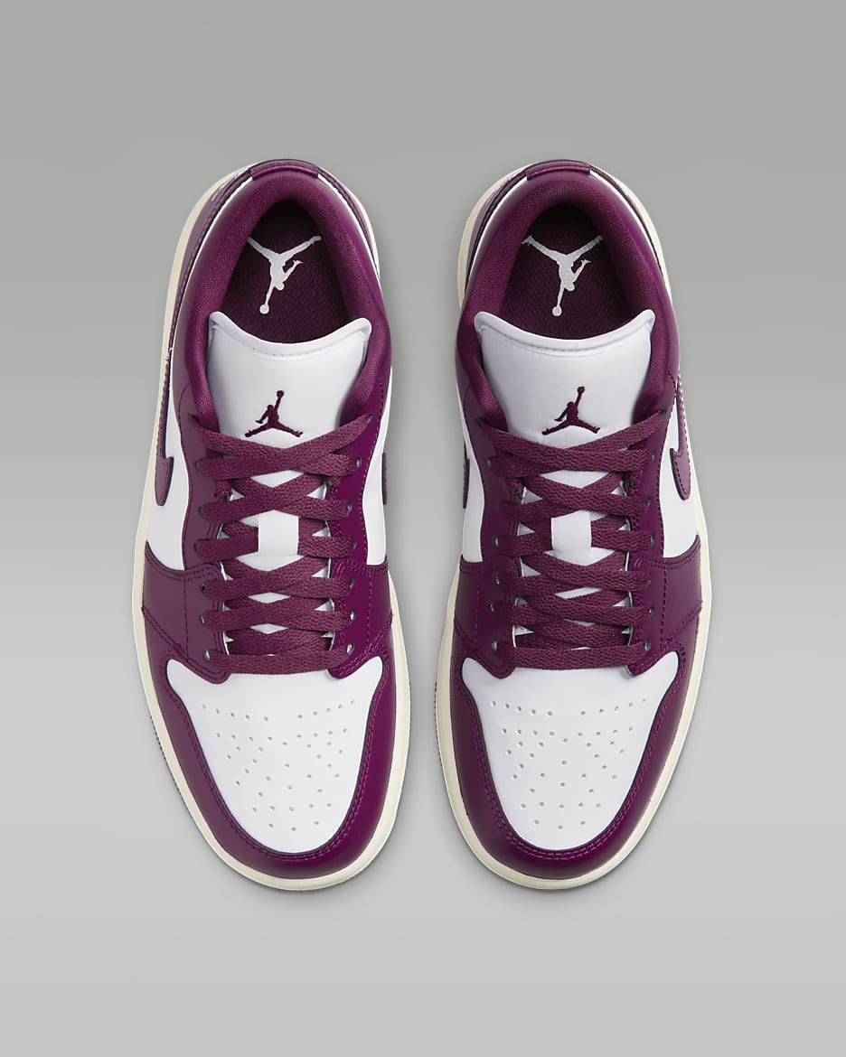 Air Jordan 1 低筒女鞋 - 白色/Sail/Bordeaux