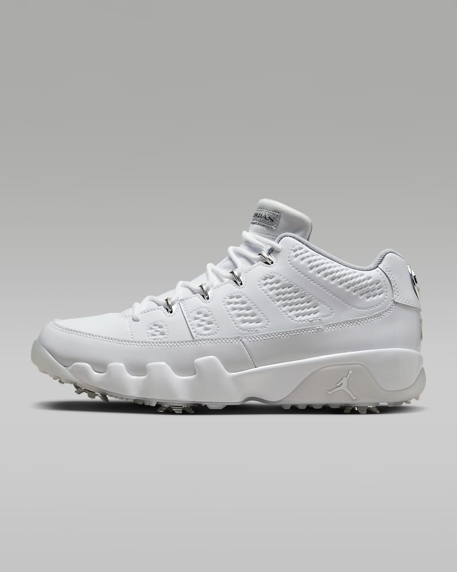 Air Jordan 9 NRG Golf Shoes - White/Wolf Grey/Metallic Silver