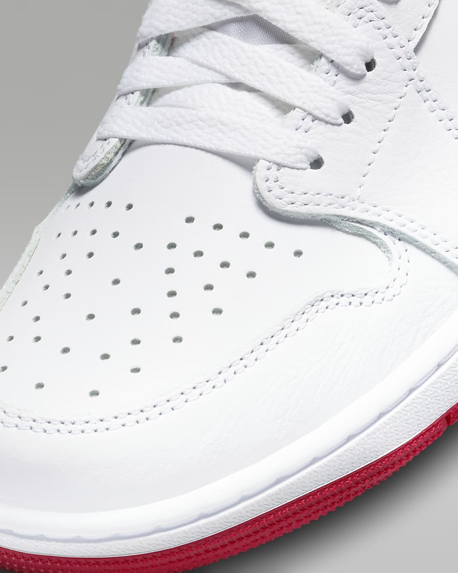 Air Jordan 1 Low OG 'White/Red' Men's Shoes - White/White/University Red