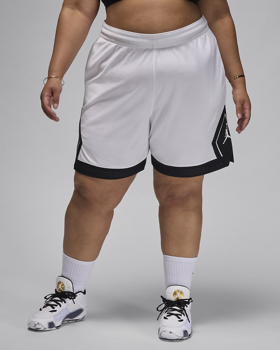 Jordan Sport Women's Diamond Shorts (Plus Size) - White/Black/Black/White