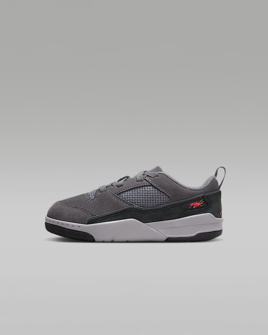 Jordan Flight Court cipő kisgyerekeknek - Dark Grey/Fekete/Cement Grey/Infrared 23