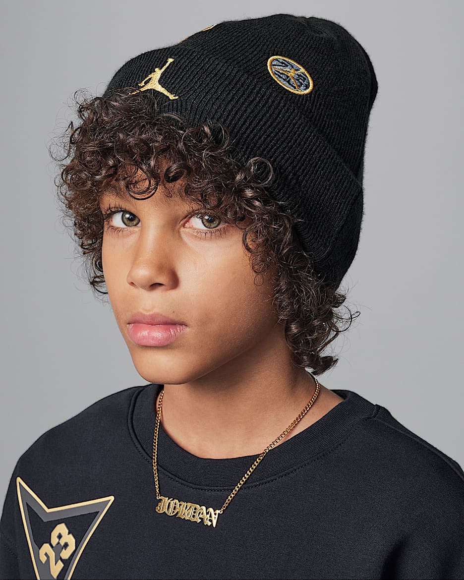 Gorro para niños talla grande Jordan "See Me Shine" - Negro