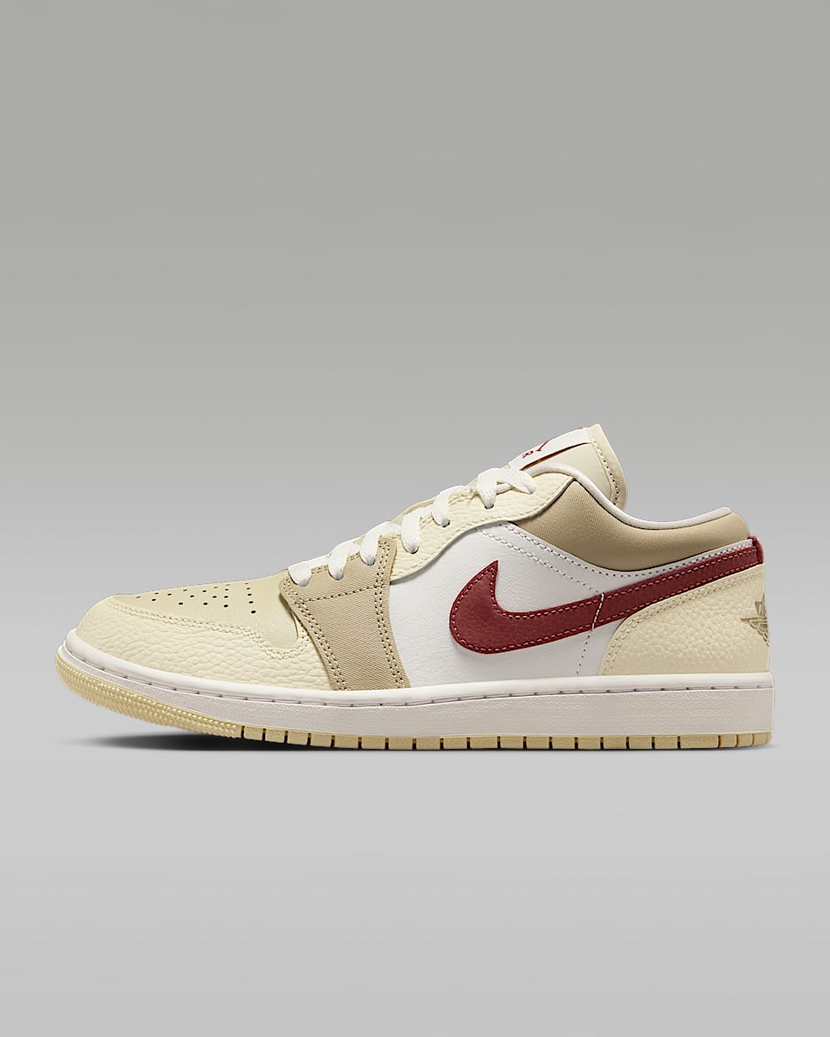 Dámské boty Air Jordan 1 Low - Summit White/Desert Khaki/Light Khaki/Red Sepia