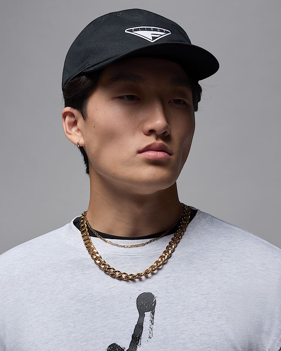 Gorra ajustable sin estructura Jordan Flight Pro - Negro/Negro