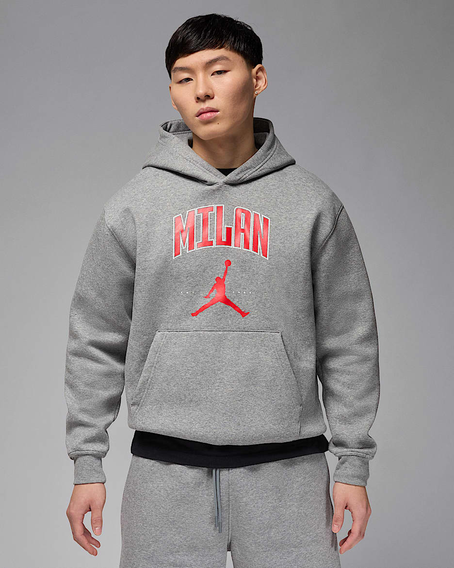Jordan Milan fleecehettegenser til herre - Carbon Heather
