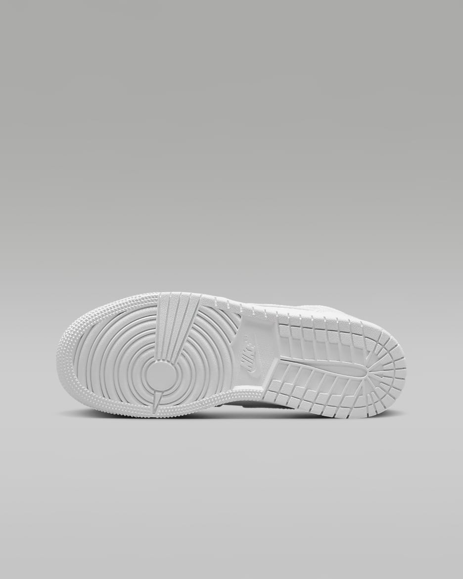 Jordan 1 Mid Schuh für ältere Kinder - Weiß/Weiß/Weiß
