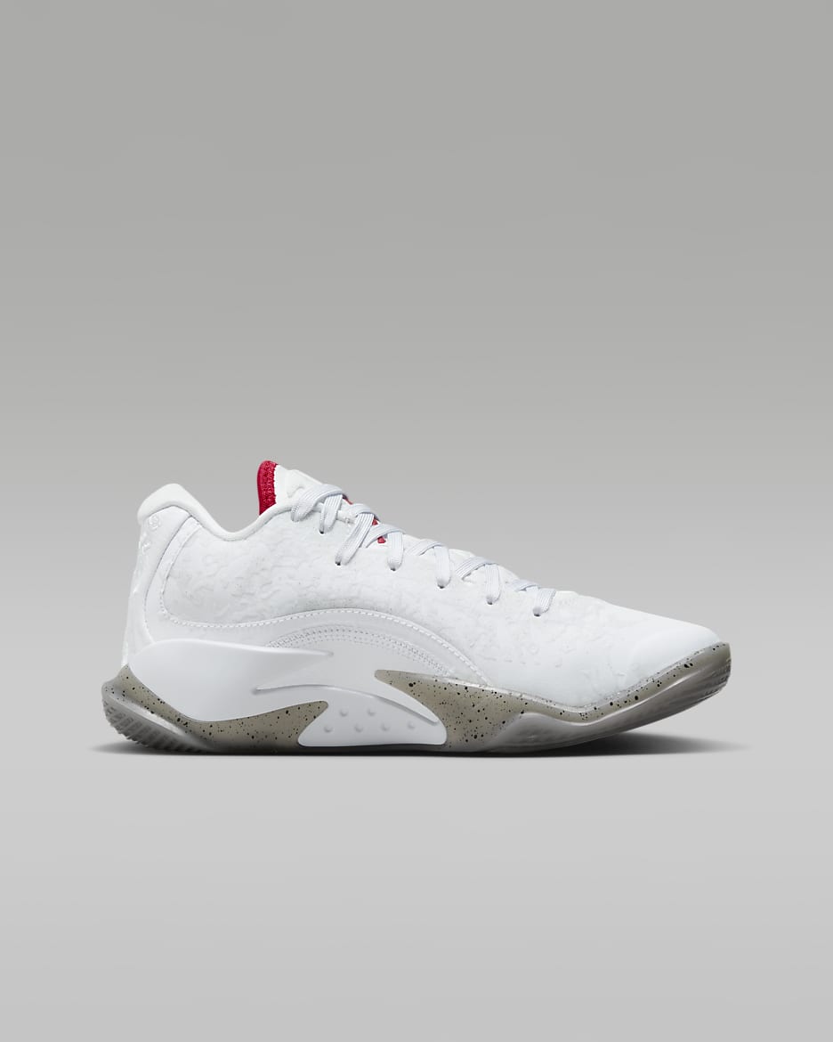 Zion 3 'Fresh Paint' Older Kids' Basketball Shoes - White/Cement Grey/Pure Platinum/University Red