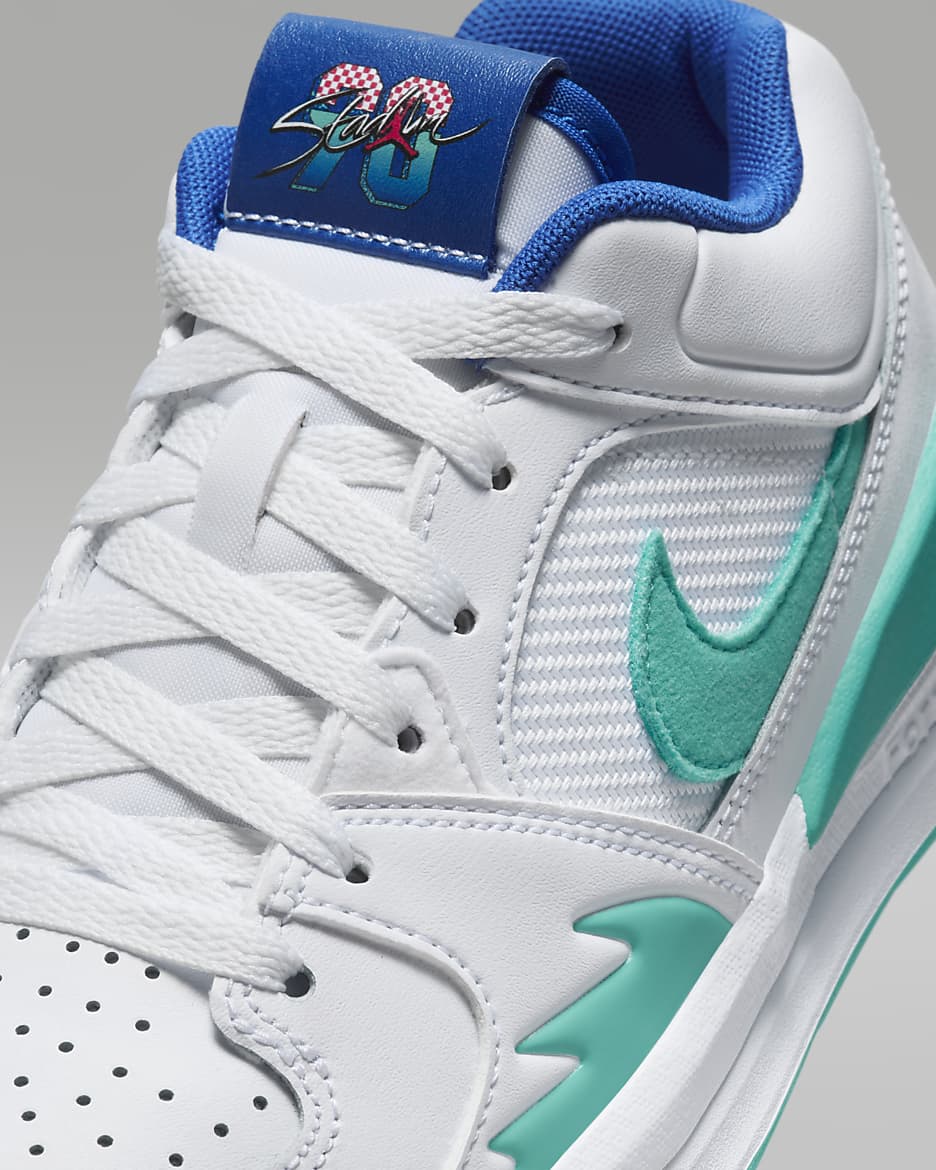 Jordan Stadium 90 SE Older Kids' Shoes - White/Hyper Jade/Tangerine Tint/Hyper Royal