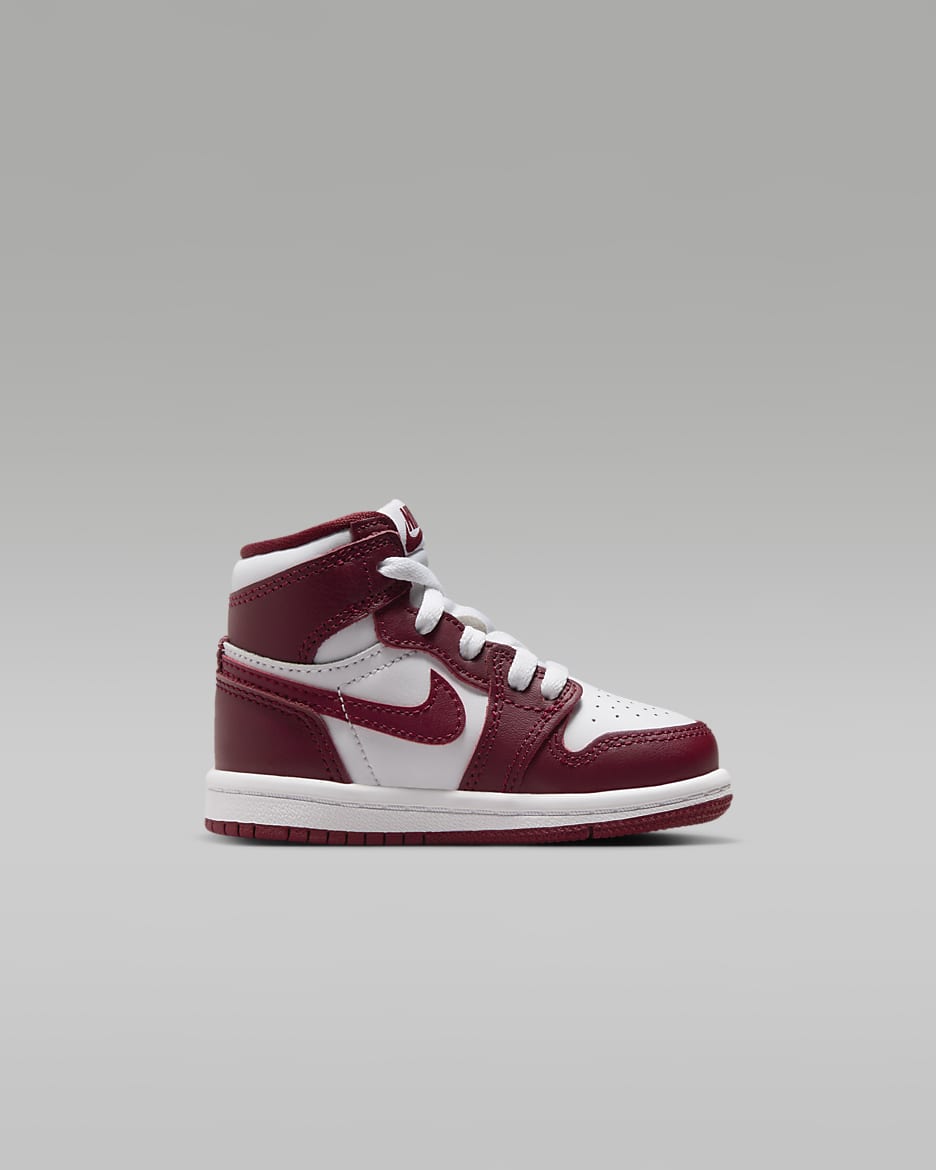 Tenis para bebé e infantil Jordan 1 Retro High OG - Blanco/Rojo team