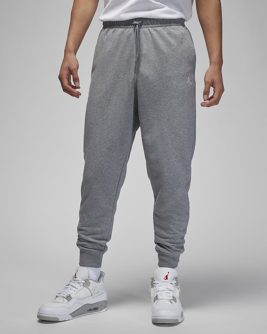 Jordan Essentials Men's Loopback Fleece Pants - Carbon Heather/White