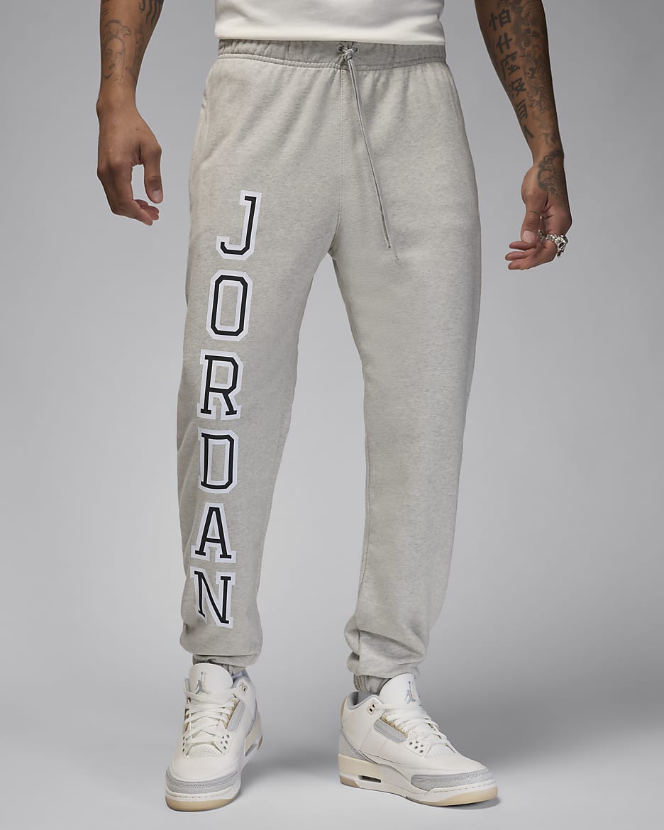 ジョーダン スポーツ クロスオーバー メンズ Dri-FIT フリース パンツ - グレーヘザー/ホワイト