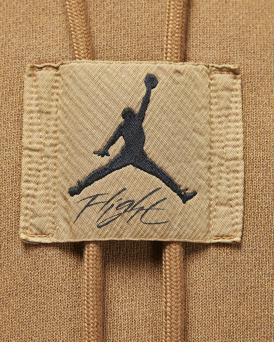 Jordan Flight Fleece Men's Washed Pullover Hoodie - Legend Dark Brown