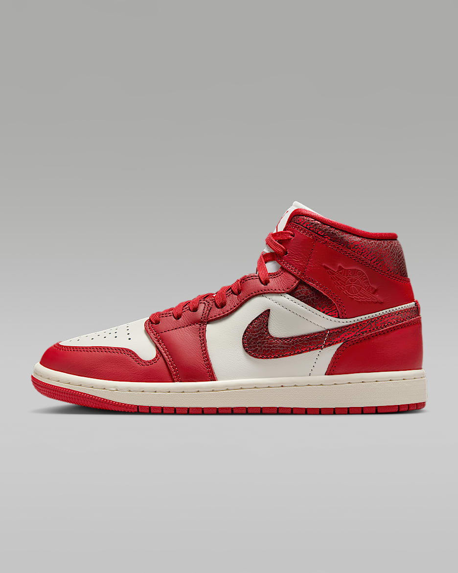Tenis para mujer Air Jordan 1 Mid SE - Vela/Rojo team/Rojo universitario